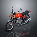 Vintage Red Classic Motorcycle With Chrome Accents Black Seat And Shiny Exterior