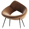 Modern Accent Chair with Gray Woven Mesh Design and Brown Upholstery on Black Metal Legs