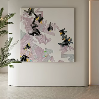 modern decorative painting 3d model