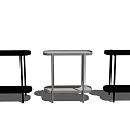 Modern Minimalist Side Tables With Two Tier Design In Black White Green Colors