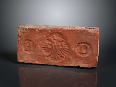 Red Brick With Carved Eagle Emblem And Letters H D Details 3d model
