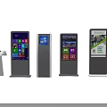 Multiple All in One Kiosks With Interactive Touch Screens And Colorful Information Displays 3d model