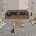 Modern style leisure sofa combination 3d model