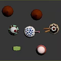 Assorted Ice Cream Treats Including Cone Cup Popsicle With Cherry Sprinkles And Striped Straw