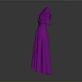 Elegant Purple V Neck Long Dress With Puffed Sleeves And Cinched Waist