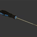 Blue Black Screwdriver With Slip Resistant Handle And Silver Metal Shaft