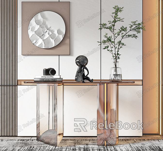 Modern End View Table Entrance Cabinet model