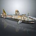 Rusty Metal Shark Shaped Handcrafted Model With Wing Like Parts