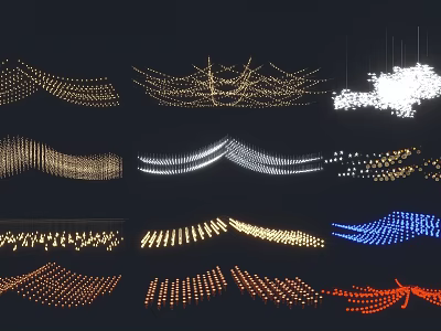 Various Creative Decorative Lights With Different Shapes And Colorful Lighting Effects 3d model