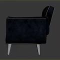 Modern Navy Blue Leather Sofa With Stylish Tufted Design And Metal Legs