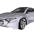 Modern Silver Sports Coupe Featuring Sleek Design LED Headlights And Alloy Wheels