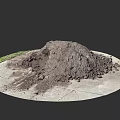 Large Loose Dirt Pile On Concrete Ground With Small Grass Patch 3d model