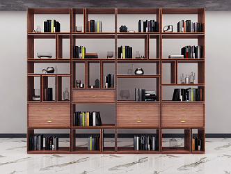 Modern Bookcase Partition Cabinet 3d model