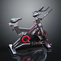 Exercise Bike with Black Red Design and Digital Display Screen for Home Fitness