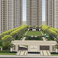 High Rise Residential Complex Aerial View With Green Areas And Landscaped Gardens
