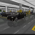 Spacious Indoor Parking Garage Featuring Neatly Parked Various Colored Cars And Yellow Parking Lines