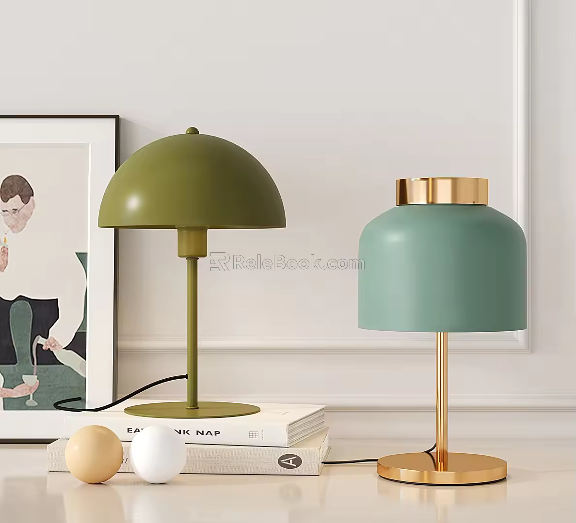 Modern Cream Style Table Lamp Mushroom Small Table Lamp Bedside Lamp 3d model