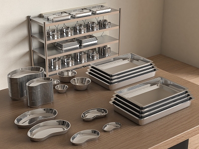 304 Stainless Steel Tableware Stainless Steel Dinner Plate Stainless Steel Tray Stainless Steel Bowl Stainless Steel Kitchen Stainless Steel Storage Rack Shelf 3d model