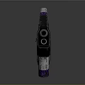 Sleek Black And Purple Futuristic Weapon With Glossy Surface And Intricate Details