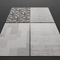 Modern Square Rugs With Geometric Patterns And Textured Designs For Interior Decor 3d model