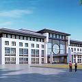 Modern Teaching Building Primary School Complex Building 3d model