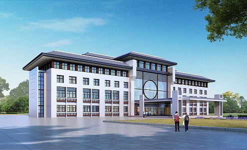 Modern Teaching Building Primary School Complex Building 3d model