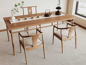 New Chinese Tea Table and Chair 3d model
