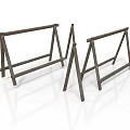 Two Sturdy Wooden A Frame Supports With Cross Bars And Stable Base