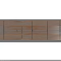 Modern Wooden Table With Artistic Wave Shaped Legs And Glass Top Surface