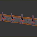 Wooden Wall Mounted Coat Rack With Metal Hooks For Home Living Organization