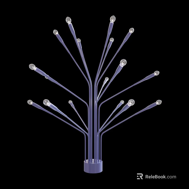 Modern Artistic Branch Shaped Chandelier With Multiple Bulbs And Sleek Design 3d model 