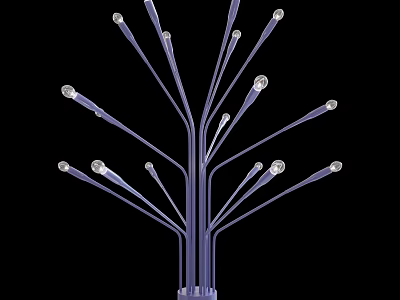 Modern Artistic Branch Shaped Chandelier With Multiple Bulbs And Sleek Design 3d model