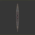 Realistic Naval Battleship Scale Model with Turrets Antennas and Deck Details