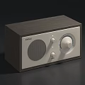 Compact Modern Wooden Stereo Speaker With Knob Control And Classic Design