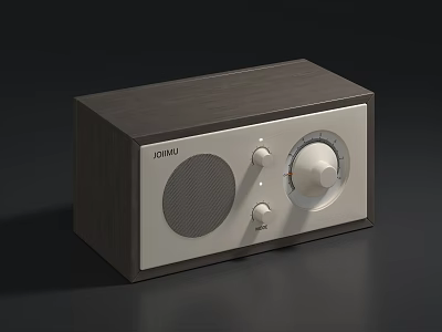 Compact Modern Wooden Stereo Speaker With Knob Control And Classic Design 3d model