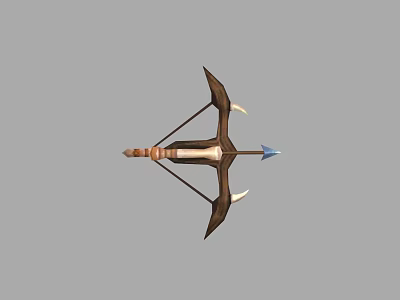Traditional Wooden Bow Weapon With Arrow And Classic Craftsmanship Design Details 3d model