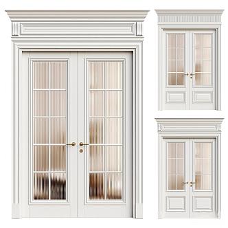 double-door glass door 3d model