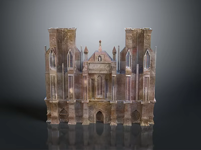 Ancient Gothic Castle Architecture With Towers Spires And Arched Windows 3d model