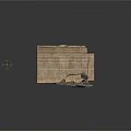 Ancient Stone Room Interior With Broken Sculpture Carving Fragments And Stone Blocks