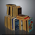 Stacked Hardcover Books With Colorful Spines And Various Titles