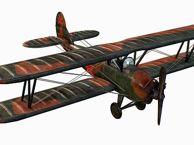 Russian Soviet biplane 3d model