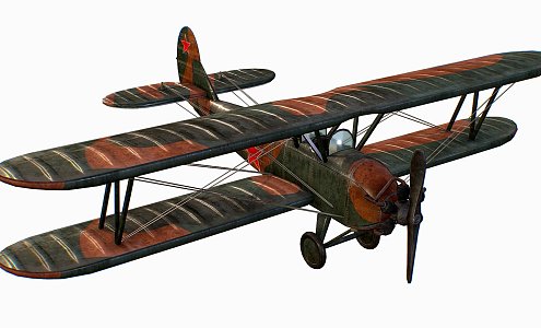 Russian Soviet biplane 3d model