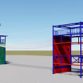 Fire Station Training Facilities With Metal Frame Stairs Platform Climbing Tower And Rope Net