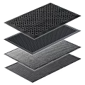 Stacked Textured Grid Floor Mats With Different Hole Patterns And Designs 3d model