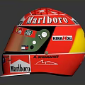 Red Racing Car Helmet With Marlboro TIM Ferrari Brand Logos For Driver