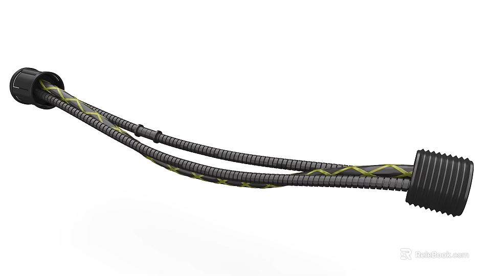 Heavy Duty Industrial Equipment Flexible Spiral Hose With Reinforced Structure And Connector 3d model 