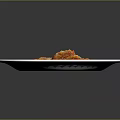 Golden Brown Fried Dumplings With Tomato Sauce And Cheese On Blue White Patterned Plate