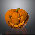 Orange Carved Pumpkin Jack O Lantern With Spooky Face Halloween Decoration