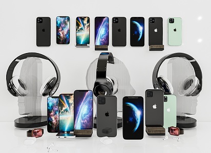 Modern apple phone IPHONE11 Iphone12 Iphone13 apple headset airpods 3d model