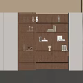 Modern Wooden Bookcase Interior Design With Open Shelves Books And Decorations